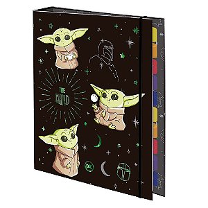 Prancheta Baby Yoda - Star Wars para anotações com 12 folhas + Refil