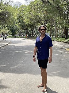 Camisa Viscolinho Mar