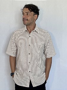 CAMISA LISTRAS MARROM
