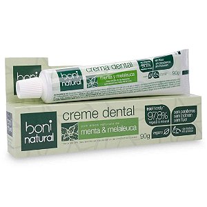 Creme Dental Natural Menta e Melaleuca 90g - Boni
