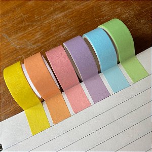 Kit de 6 Washi Tapes Tons Pastel