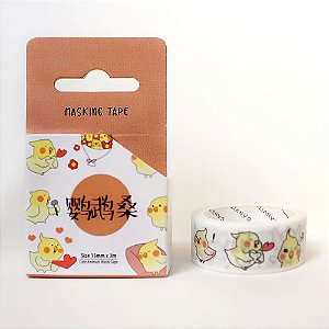 Fita Decorativa Washi Tape - Animais Passarinho Amarelo