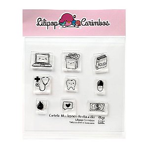 Kit de Carimbos Ícones do Dia a Dia - Lilipop