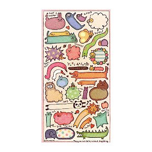 Adesivo Decorativo De Papel Yuru Animal Mind Wave MW Seals Message Seals