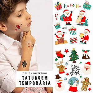 Tatuagem Temporária Infantil Natal + Cartinha Papai Noel Tatufun