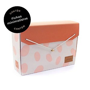 Caixa Organizadora Com 150 Fichas Minimalistas 6 Divisórias Fichário de Mesa Notchi A.Craft Pink Giraffe