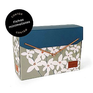 Caixa Organizadora Com 150 Fichas Minimalistas 6 Divisórias Fichário de Mesa Notchi A.Craft Jardim Secreto