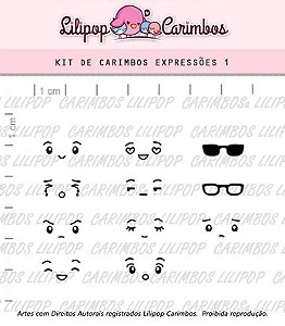 Kit de Carimbos Expressões 1 - Lilipop