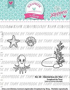 Kit de Carimbos M Elementos do Mar Scrapbook by Tamy - Lilipop