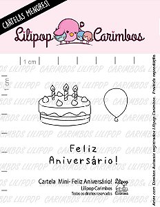 Kit de Carimbos Mini Feliz Aniversário - Lilipop