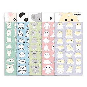 Adesivo Decorativo De Papel Animais Nekoni Panda | Coala | Coelho | Cachorro | Hamster