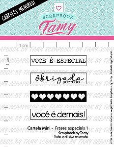 Kit de Carimbos Mini Frases Especiais 1 Scrapbook By Tamy - Lilipop