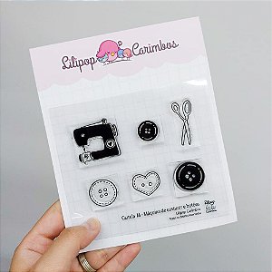Kit de Carimbos M Máquina de Costurar e Botões - Lilipop