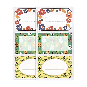 Adesivo Decorativo de Papel 2 Cartelas Flores Mind Wave