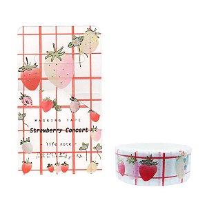 Fita Decorativa Washi Tape Strawberry Concert Morango Listras
