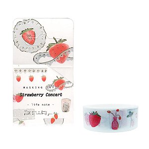 Fita Decorativa Washi Tape Strawberry Concert Morango
