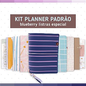Kit Planner Padrão Blueberry Listras - Especial