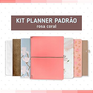 Kit Planner Padrão Rosa Coral