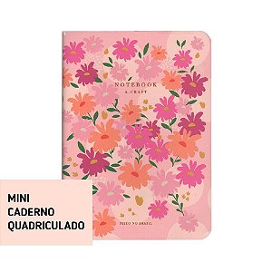 Mini Caderno Quadriculado Rosé Spring Para Mini Planner A.Craft