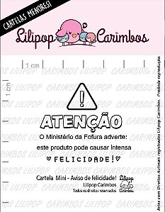Carimbo Mini Aviso de Felicidade!- Lilipop