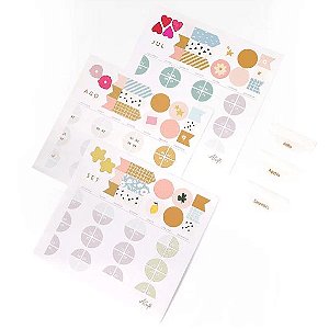 Kit Mini Planner Capa Dura Xadrez Vichy Azul Marinho - Fancy Goods