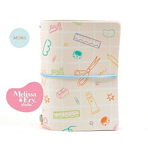 Kit Mini Planner Capa Dura Xadrez Vichy Azul Marinho - Fancy Goods