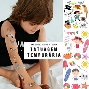 Tatuagem Temporária Infantil Tatufun Modelo: Mar