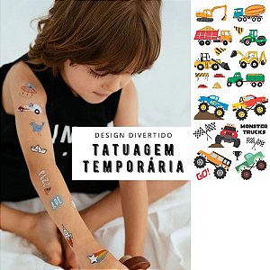 Tatuagem Temporária Infantil Tatufun Modelo: Veiculos