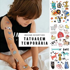 Tatuagem Temporária Infantil Tatufun Modelo: Animais