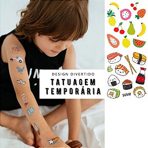 Tatuagem Temporária Infantil Tatufun Modelo: Comidinhas