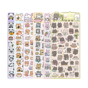 Adesivo Decorativo Brilhante Alto-relevo PVC Family Animals