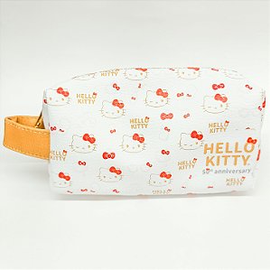Necessaire de Couro com Alça Hello Kitty Carinhas 50 Anos