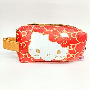 Necessaire de Couro com Alça Hello Kitty 50 Anos