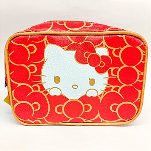 Necessaire Retangular de Couro Hello Kitty 50 Anos