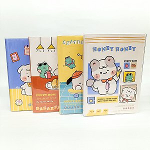 Caderno Brochura B6 Com Folhas Ilustradas Puppy Dom