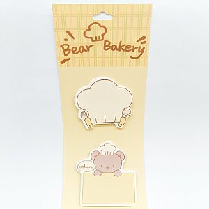 Kit 3 Blocos Autoadesivos Bear Bakery