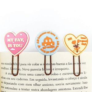 Clips Decorado Prendedor de papel Marca Páginas Enfeite de Coração