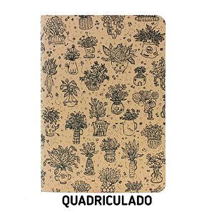 Caderno Quadriculado Plantinhas Queridas Para Planner A.Craft Tamanho Padrão