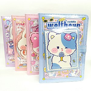 Caderno Brochura Com Folhas Ilustradas e Fecho Magnético B6 Bichinhos Música