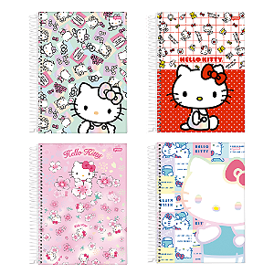 Caderno Universitário Espiral Capa Dura 01 Matéria Hello Kitty