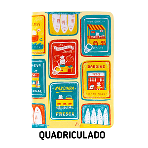 Caderno Quadriculado Sardines - Camila Miki - Para Planner A.Craft Tamanho Padrão