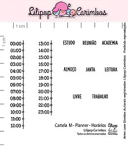 Kit de Carimbos M Planner Horários - Lilipop