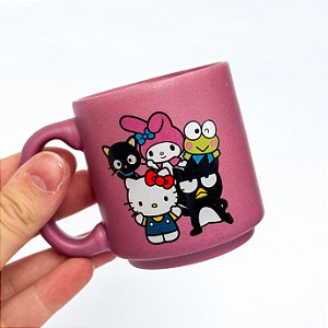 Mini Caneca de Cerâmica 100ml Rosa Hello Kitty & Friends