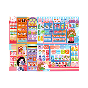 Adesivo Decorativo com Cenário Montável Colorful Shop