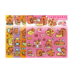 Adesivo Decorativo Puffy Capivara Bubble