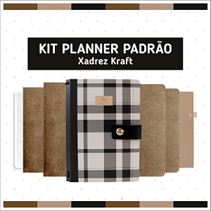 Kit Planner Padrão Capa Dura Xadrez Kraft