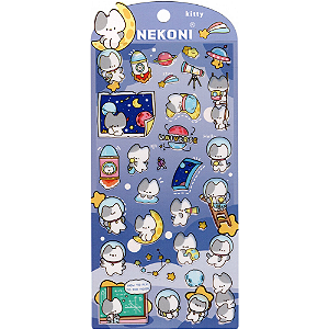 Adesivo Decorativo Universo Gatinho Nekoni