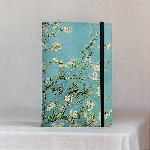 Caderno Brochura Capa Dura Estilo Sketchbook Sem Pauta Amendoeira em Flor
