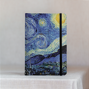 Caderno Brochura Capa Dura Estilo Sketchbook Sem Pauta Noite Estrelada