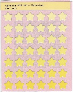 Cartela de Adesivo DTF UV Estrelas - Lilipop